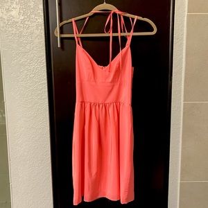 Beautiful, bright salmon pink summer dress